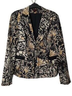 Simon Chang size 10 Black and Tan Blazer Jacket